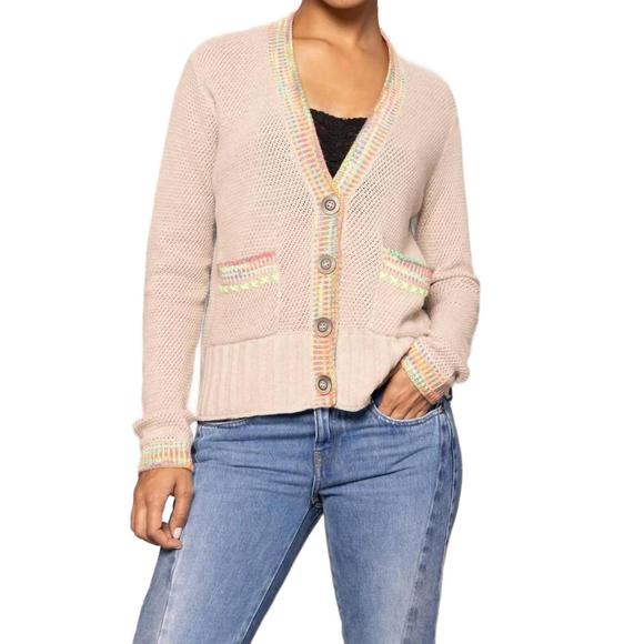 NEW LISA TODD double track cardigan in vellum/ink - Picture 1 of 2